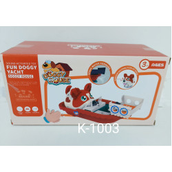 Собака  в лодке свет,звук Doggy House реагирует на хлопки K-1003