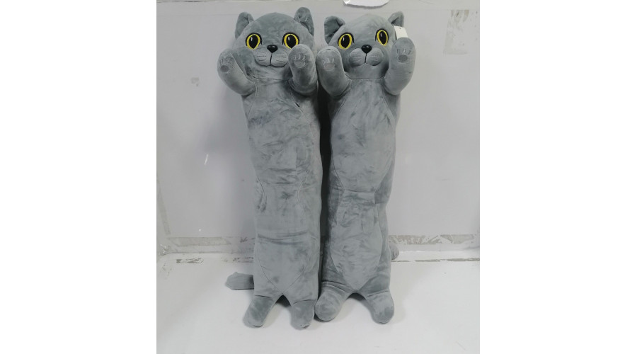 Мягкая игрушка Кошка подушка СЕРАЯ 90см ХХХ370