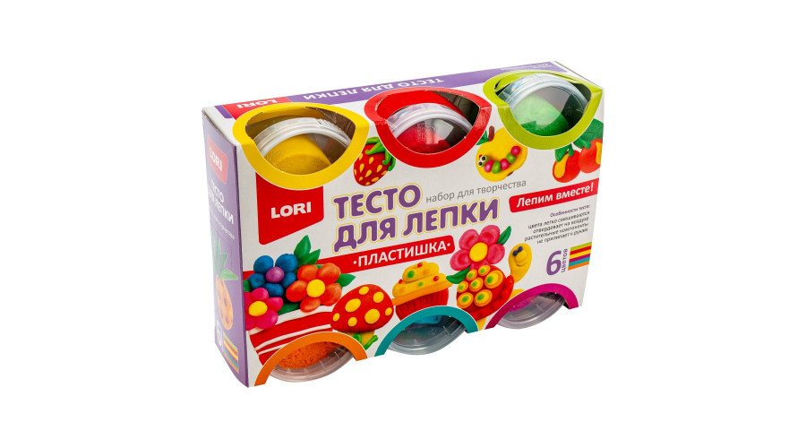 Тесто для лепки. Пластишка. Набор №13, 6цв. по 80 гр. Тдл-016