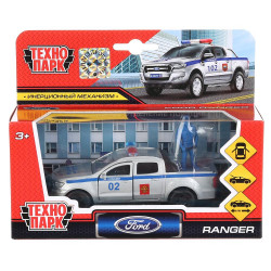 Машина металл FORD ranger, 12 см, дв., баг., инер.+солд. 4,5 см, в  ассорт. ТехноSB-18-09-FR-M+FG-WB