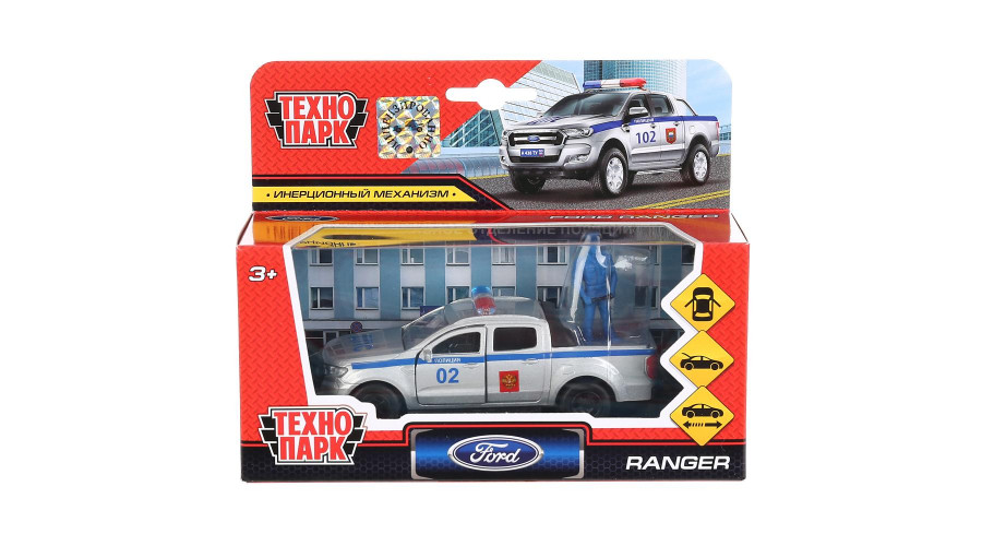 Машина металл FORD ranger, 12 см, дв., баг., инер.+солд. 4,5 см, в  ассорт. ТехноSB-18-09-FR-M+FG-WB