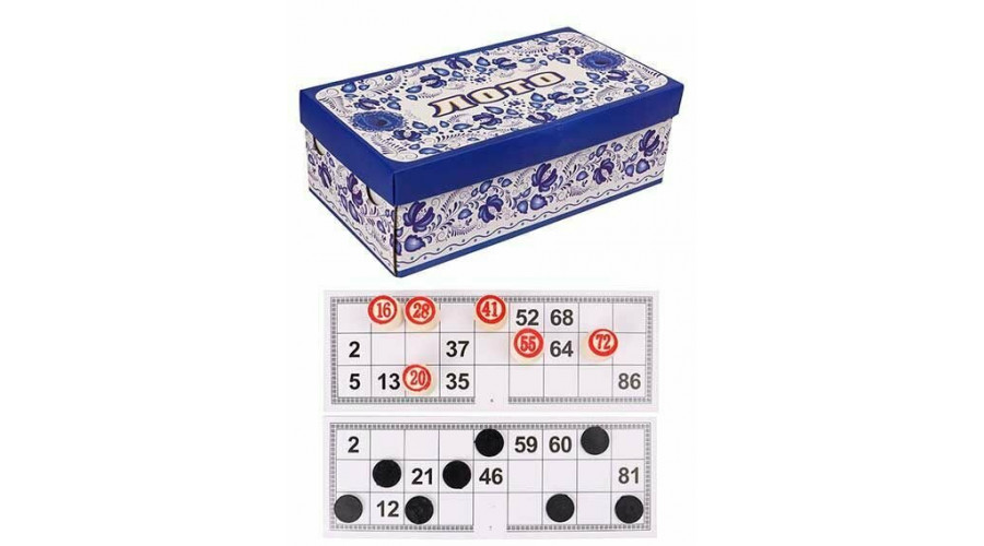 Лото деревянное "ГЖЕЛЬ" (24х13х8 см) в коробке (Арт. AN02558)