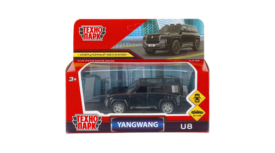 Машина металл yangwang u8 длина 10,5 см, инерц, черный, в кор. Технопарк в кор.2*36шт U8-11-BK