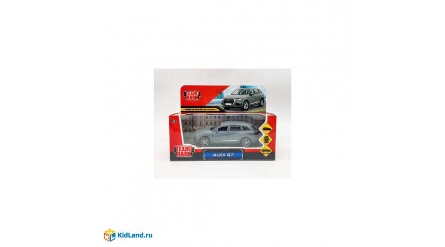 Машина металл AUDI Q7 МАТОВЫЙ длина 12 см, двер, багаж, инерц, серый, кор. Технопарк Q7-12MAT-GY