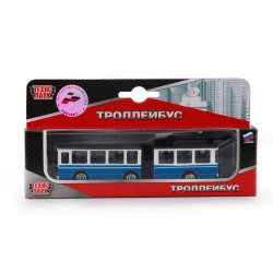 Машина металл ТРОЛЛЕЙБУС с резинкой 12см, кор. Технопарк в кор.2*72шт SB-15-34-T