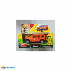 Машина металл JEEP WRANGLER SAHARA САФАРИ 12 см, двери, багаж, инерц,  ТехнопаркSAHARA5D-12EXP-OG 