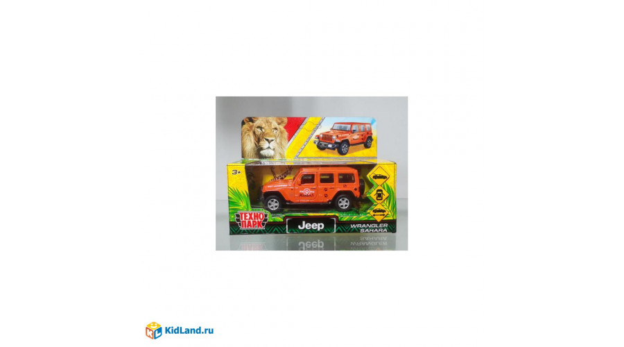 Машина металл JEEP WRANGLER SAHARA САФАРИ 12 см, двери, багаж, инерц,  ТехнопаркSAHARA5D-12EXP-OG 
