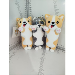 Мягкая игрушка брелок Собака Хаски+Корги 15см  12 в 1 ХХХ683