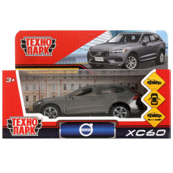 Машина металл VOLVO XC60 R-DESING 12 см, двери, багаж, инерц, серый, кор. Технопарк в кор.XC60-12-GY