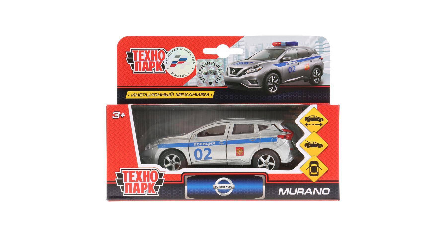 Машина металл NISSAN murano ПОЛИЦИЯ, 12 см, двери, багаж., инерц., кор. Технопарк SB-17-75-NM-P-WB