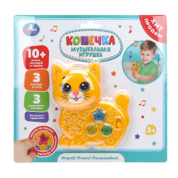 Музыкальная кошечка 10+ песен, мелодий и звуков на блист. Умка в кор.96шт HT1472-R