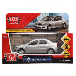 Машина металл RENAULT LOGAN длина 12 см, двери, багаж, серебристый, кор. ТехнопаркLOGAN-SL (72) (72)