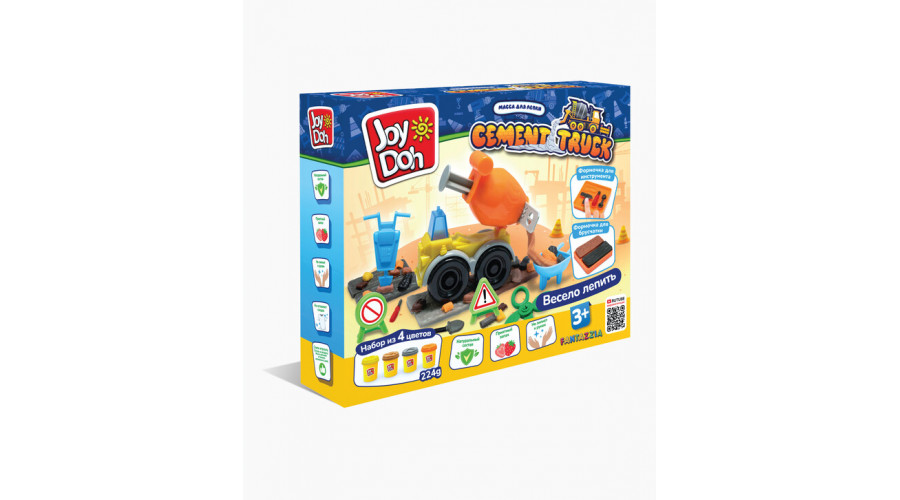 Масса для лепки Joy Doh, набор CEMENT TRUCK - БЕТОНОМЕШАЛКА, сменная насадка TRUK-224 pot