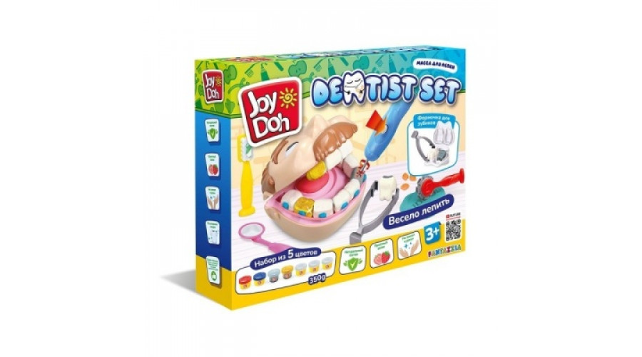 Масса для лепки Joy Doh, набор DENTIST SET - ЗУБАСТИК с золотыми зубами, 7 аксессуаров DENT-350 pot