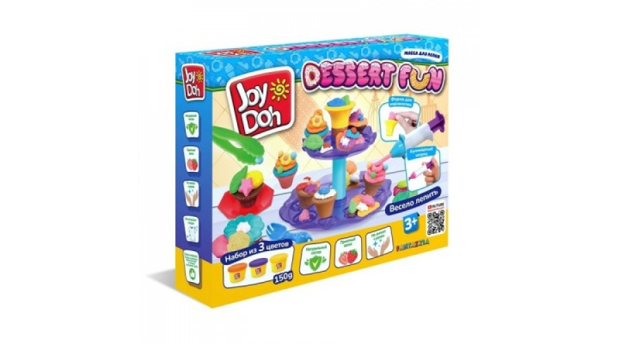 Масса для лепки Joy Doh, набор DESSERT FUN - СЛАДКОЕЖКА, поднос с пресс-формами DSRT-150 pot