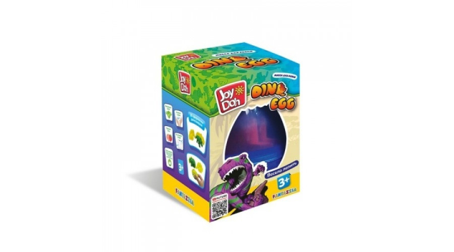 Масса для лепки Joy Doh, набор DINO EGG - ЯЙЦО ДИНОЗАВРА, 3D формы, 2 пакетика с тестомEGG-40 bag