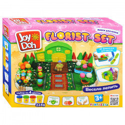 Масса для лепки Joy Doh, набор FLORIST SET - НАБОР ФЛОРИСТА, форма дома,3d формы,22 акссFLOR-224 pot
