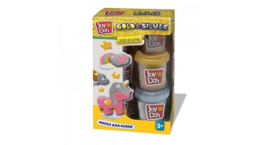 Масса для лепки Joy Doh, набор GOLD&SILVER - ЗОЛОТО И СЕРЕБРО POT-06/056 gold