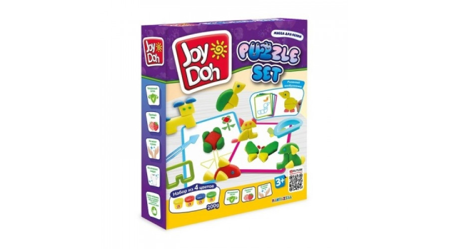 Масса для лепки Joy Doh, набор PUZZLE SET - ПАЗЛЫ, 10 карточек с трафаретам, 13 форм PUZZ-200 pot