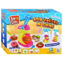 Масса для лепки Joy Doh, набор SPIN PASTRY MACHINE - ПИРОЖНИЦА, фабрика пирожных, 11 аксSPIN-224 pot