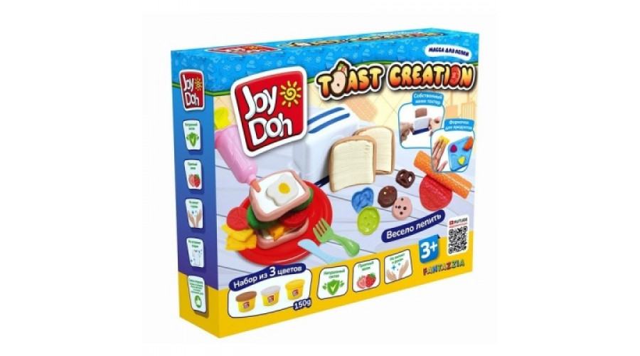 Масса для лепки Joy Doh, набор TOAST CREATION - ТОСТЕР, 15 аксессуаров TOST-150 pot