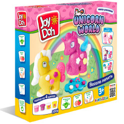Масса для лепки Joy Doh, набор UNICORN WORLD - МИР ЕДИНОРОГОВ, 3D формы, украшения, 21 аUNIC-200 pot