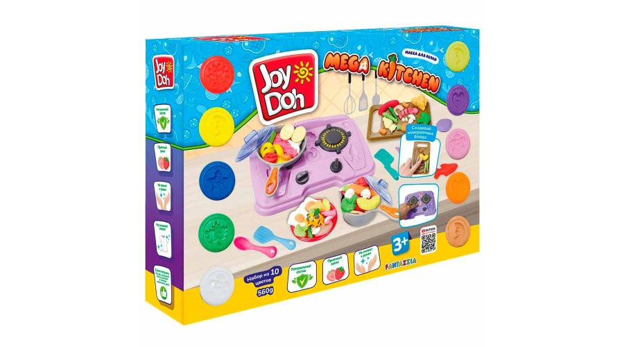 Масса для лепки Joy Doh,набор MEGA KITCHEN - МЕГА КУХНЯ, плита с конфорк,доп.пресс27акссKITC-560 pot