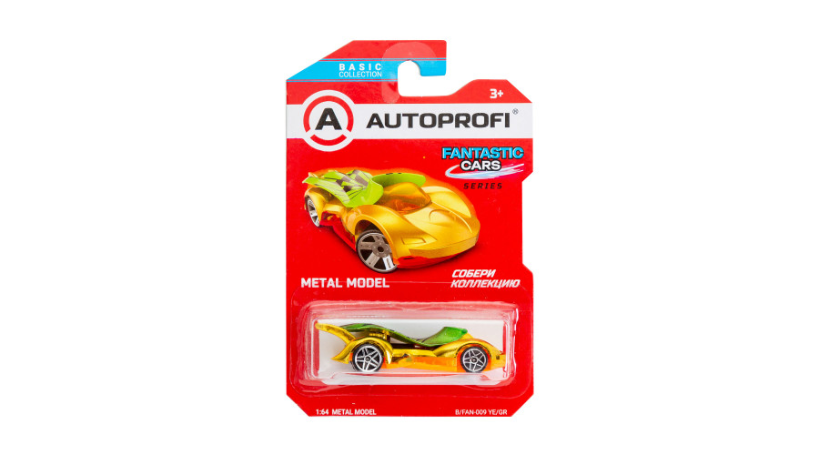 Машинка коллекционная 1:64, Серия FANTASTIC CARS, B/FAN-009, желт./зеленый, 1/24/48