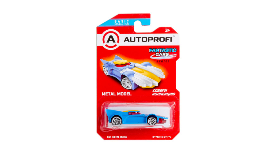 Машинка коллекционная 1:64, Серия FANTASTIC CARS, B/FAN-013, голубой/желтый, 1/24/48