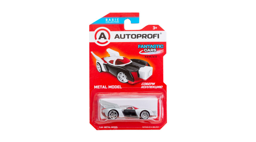 Машинка коллекционная 1:64, Серия FANTASTIC CARS, B/FAN-014, чёрн./серый, 1/24/48