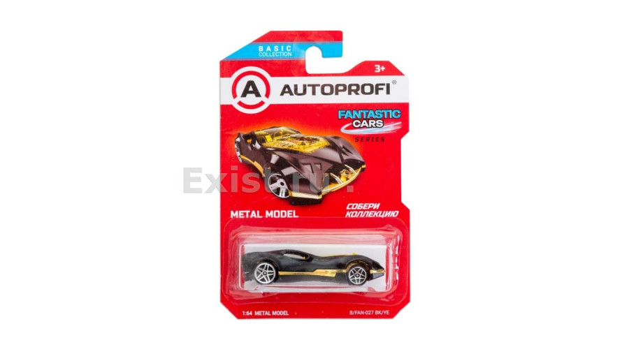 Машинка коллекционная 1:64, Серия FANTASTIC CARS, B/FAN-027, чёрн./жёлтый, 1/24/48