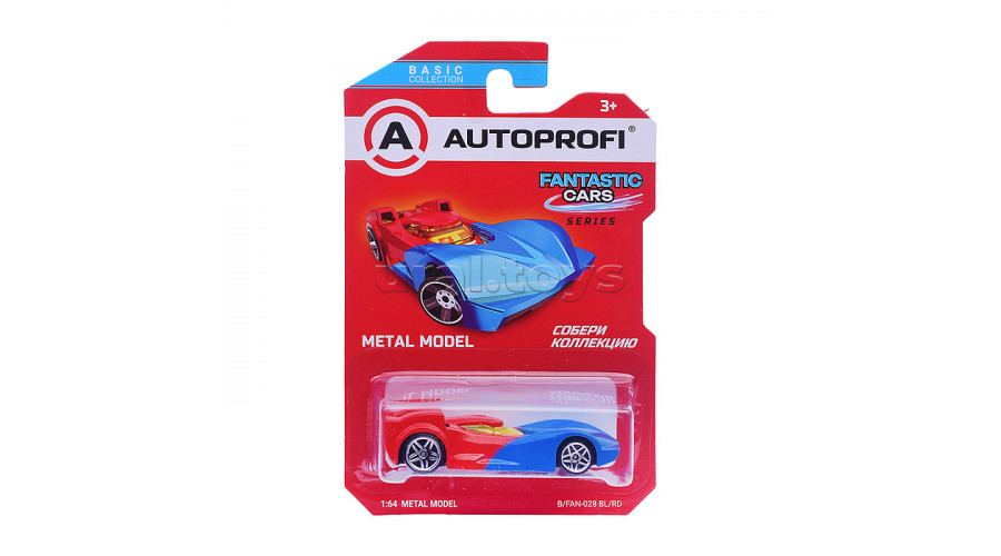 Машинка коллекционная 1:64, Серия FANTASTIC CARS, B/FAN-028, синий/красный, 1/24/48