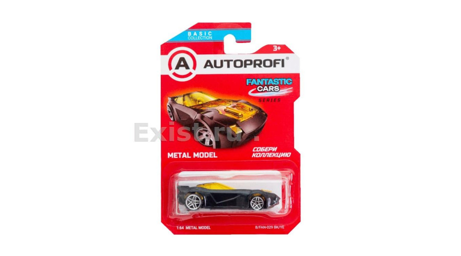 Машинка коллекционная 1:64, Серия FANTASTIC CARS, B/FAN-029, чёрн./жёлтый, 1/24/48