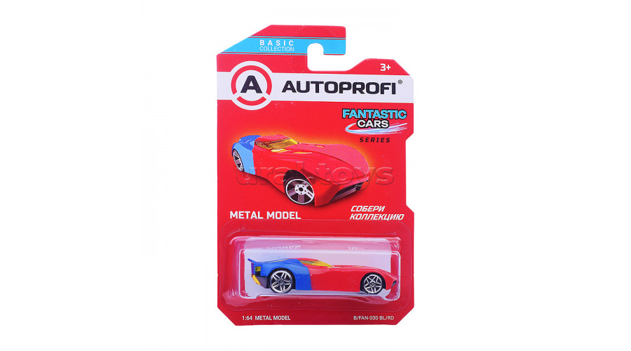 Машинка коллекционная 1:64, Серия FANTASTIC CARS, B/FAN-030, синий/красный, 1/24/48