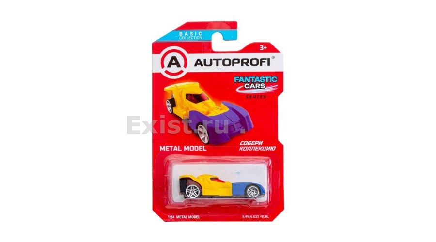 Машинка коллекционная 1:64, Серия FANTASTIC CARS, B/FAN-032, желт./синий, 1/24/48