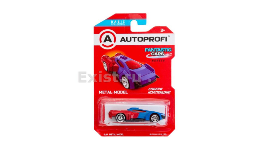 Машинка коллекционная 1:64, Серия FANTASTIC CARS, B/FAN-033, синий/красный, 1/24/48