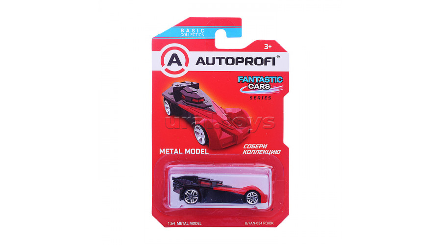 Машинка коллекционная 1:64, Серия FANTASTIC CARS, B/FAN-034, красн./чёрный, 1/24/48