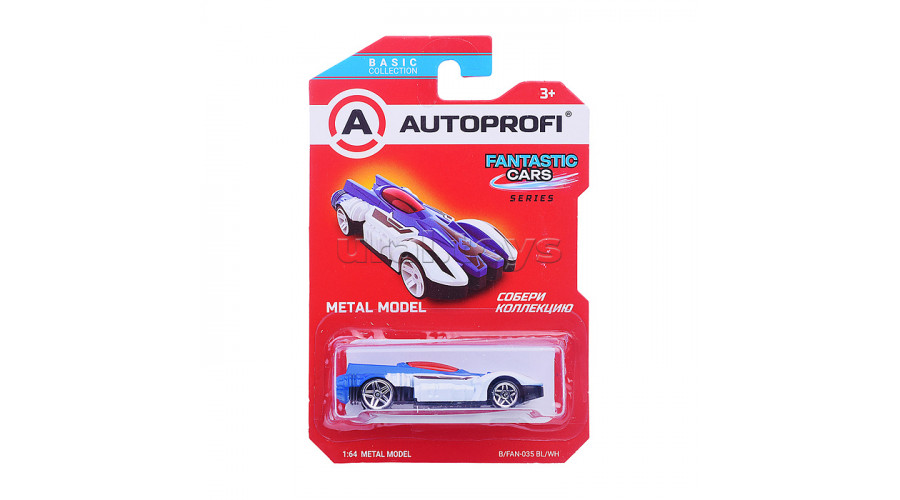 Машинка коллекционная 1:64, Серия FANTASTIC CARS, B/FAN-036, синий/серый, 1/24/48