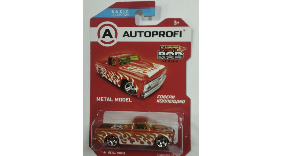 Машинка коллекционная 1:64, Серия HOT ROD CARS, B/ROD-002, оранжевый/белый, 1/24/48