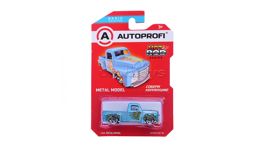 Машинка коллекционная 1:64, Серия HOT ROD CARS, B/ROD-007, синий, 1/24/48