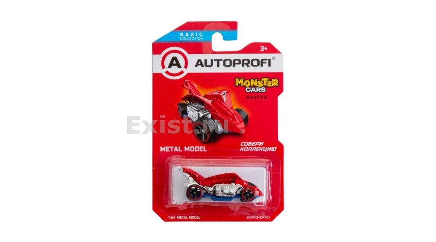 Машинка коллекционная 1:64, Серия MONSTER CARS, B/MNS-004, красный, 1/24/48