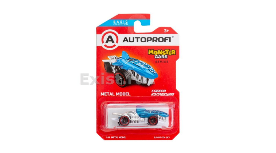 Машинка коллекционная 1:64, Серия MONSTER CARS, B/MNS-006, голубой, 1/24/48