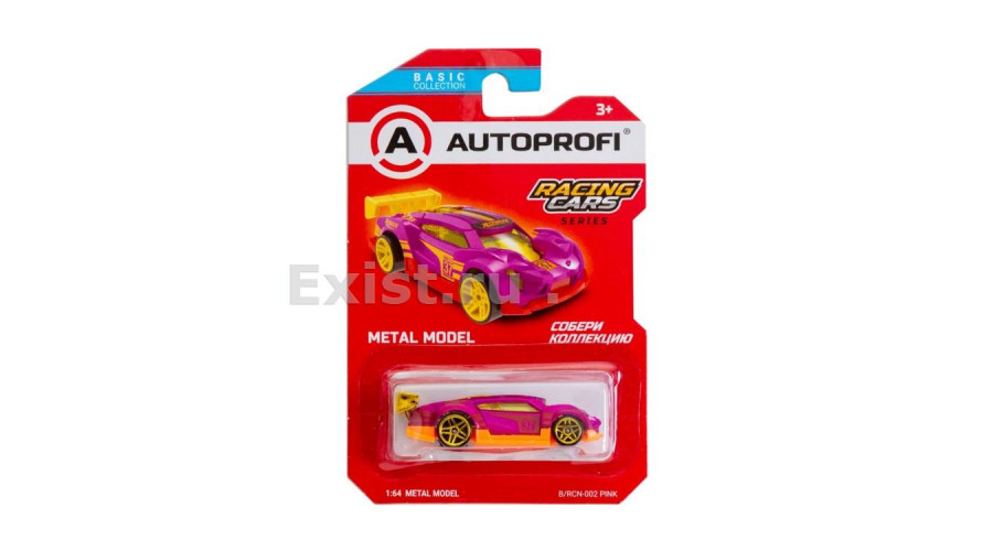 Машинка коллекционная 1:64, Серия RACING CARS, B/RCN-002, розовый, 1/24/48