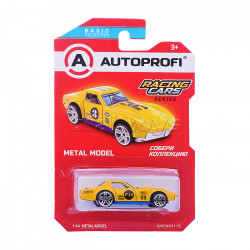 Машинка коллекционная 1:64, Серия RACING CARS, B/RCN-011, жёлтый, 1/24/48