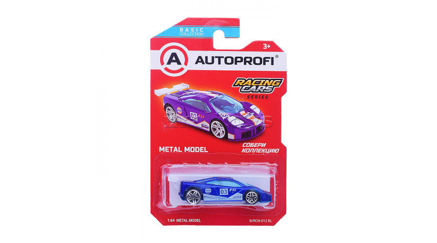 Машинка коллекционная 1:64, Серия RACING CARS, B/RCN-012, синий, 1/24/48