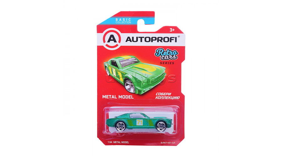 Машинка коллекционная 1:64, Серия RETRO CARS, B/RET-001, зелёный, 1/24/48