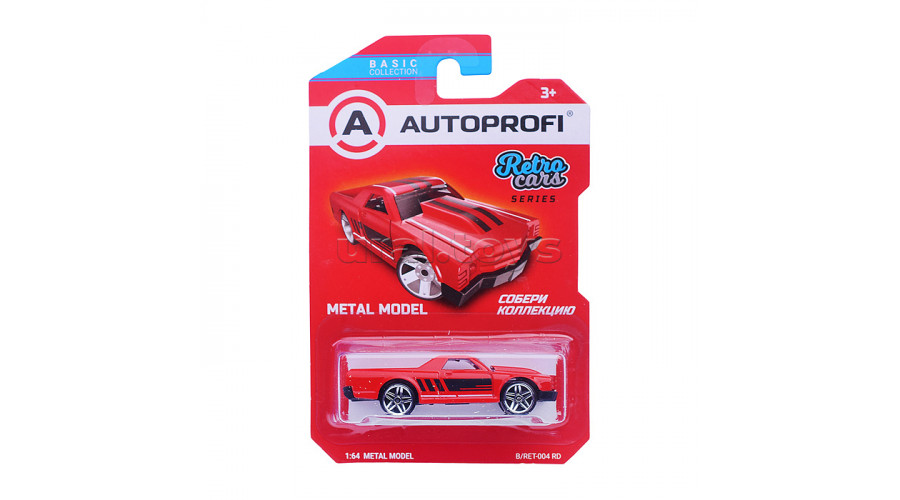 Машинка коллекционная 1:64, Серия RETRO CARS, B/RET-004, красный, 1/24/48