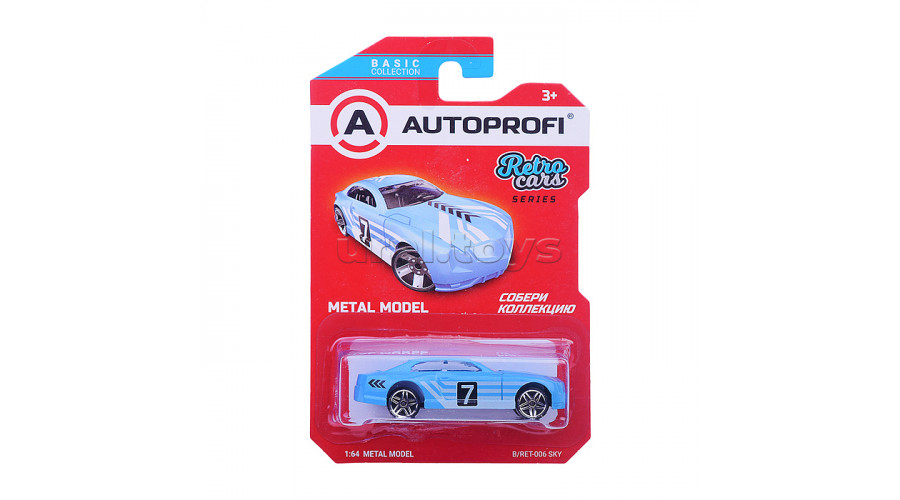 Машинка коллекционная 1:64, Серия RETRO CARS, B/RET-006, голубой, 1/24/48