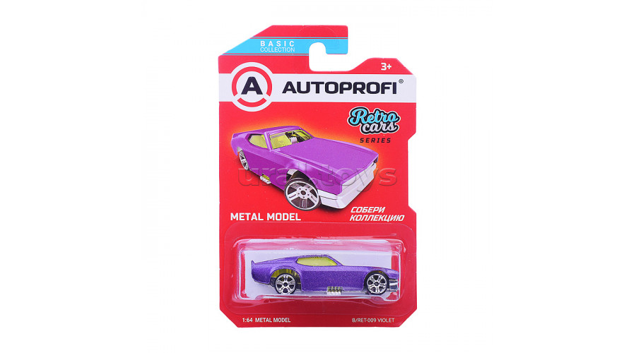 Машинка коллекционная 1:64, Серия RETRO CARS, B/RET-009, фиолетовый, 1/24/48
