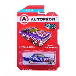 Машинка коллекционная 1:64, Серия RETRO CARS, B/RET-011, синий, 1/24/48